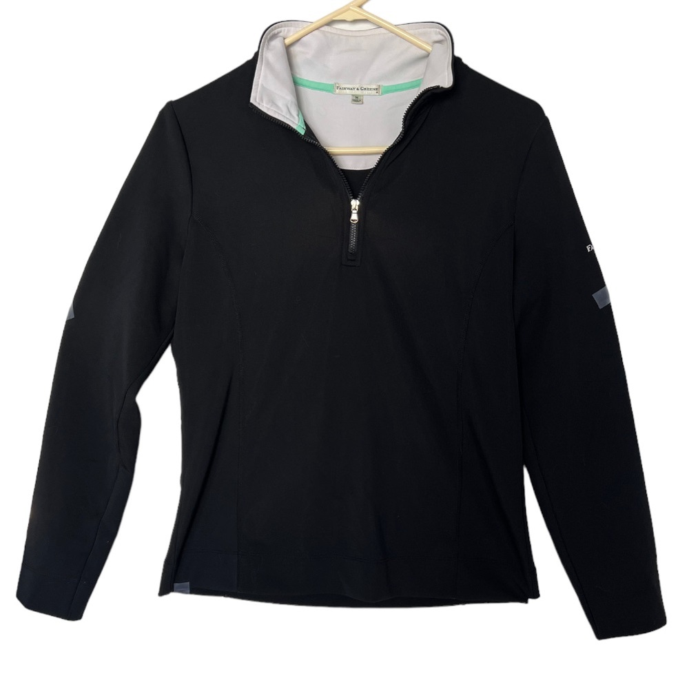 Fairway & Green Women’s Luxury 1/4 Zip Sweatshirt Top Black size M
